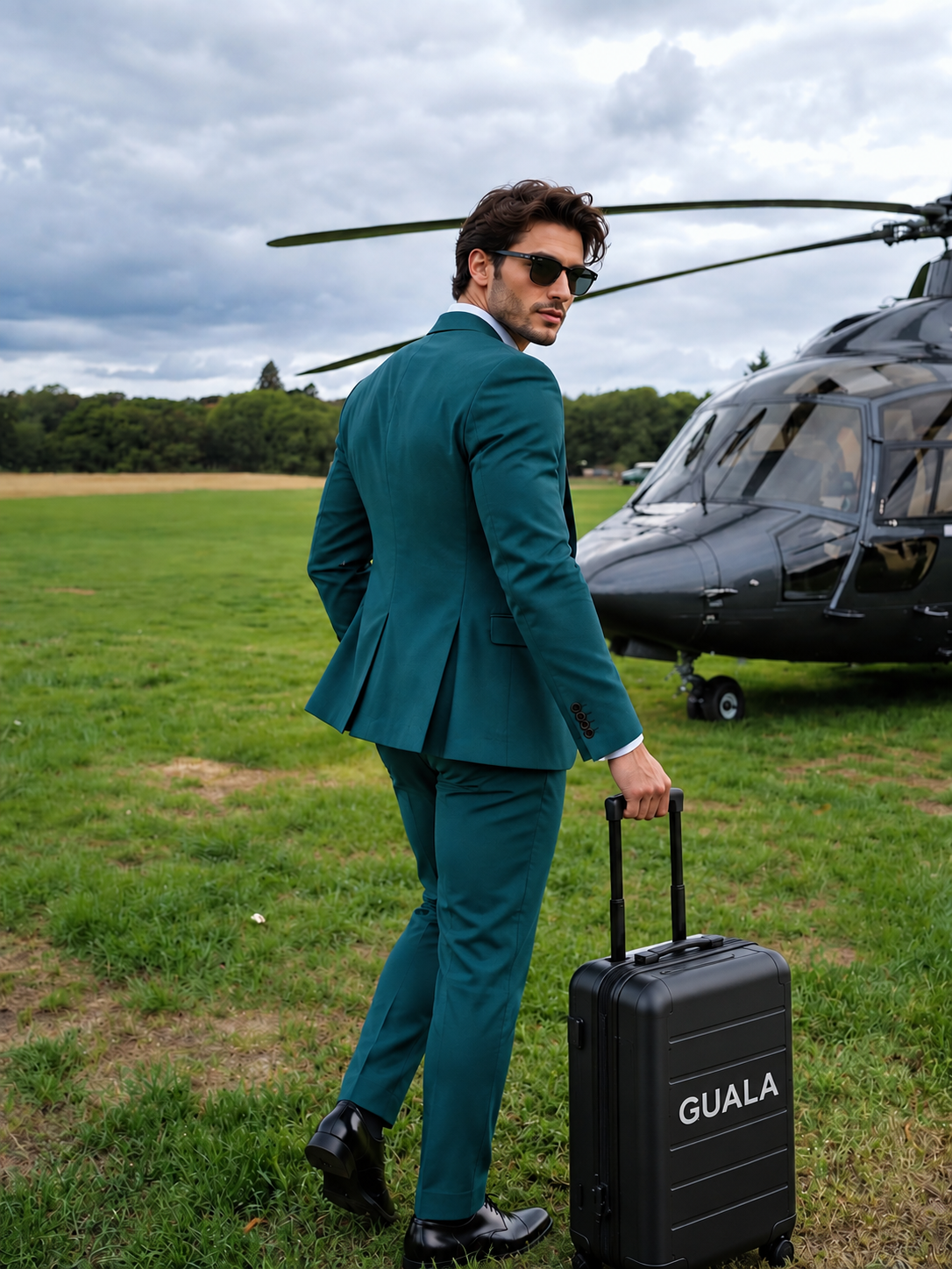 GUALA® Men's Teal Single-Breasted Tailored Blazer