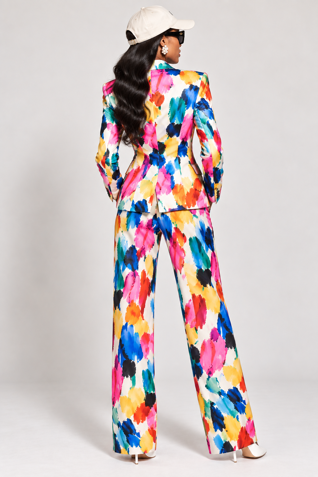 GUALA Women's Vibrant Abstract Painterly Print 2-Piece Blazer Suit