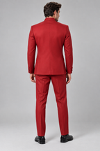 GUALA Crimson Red Tailored Jodhpuri Suit