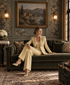 GUALA Women's Diamond Embellished Pastel Yellow 3-Piece Suit