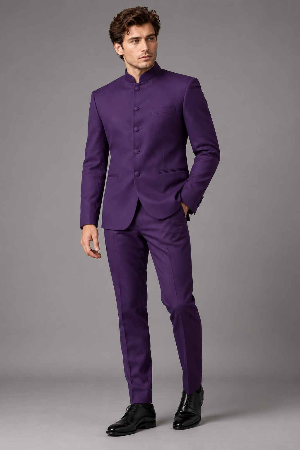 GUALA Royal Purple Tailored Jodhpuri Suit