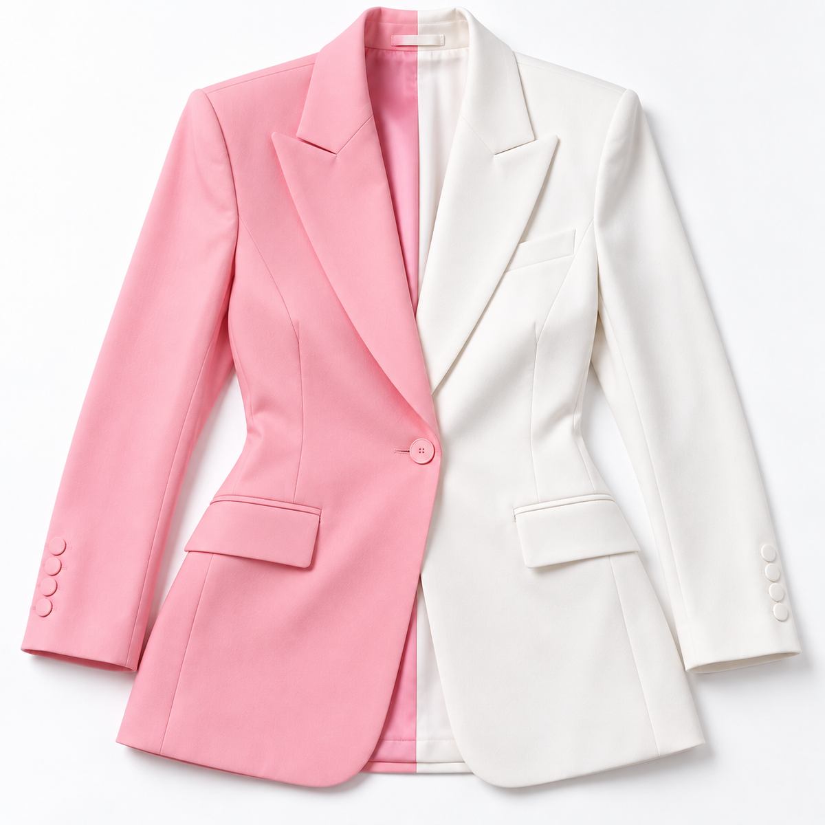 GUALA Women's Dual-Tone Pink & White Tailored Blazer Suit Set
