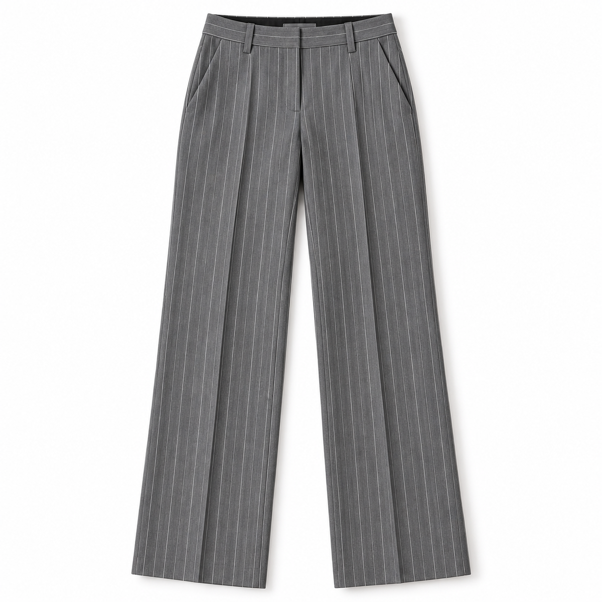 GUALA Women's Royal Light Gray Pinstriped Tailored Trouser Suit