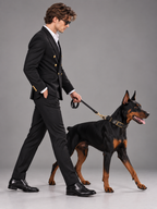GUALA Men's Classic Black Double-Breasted Men's Suit Set
