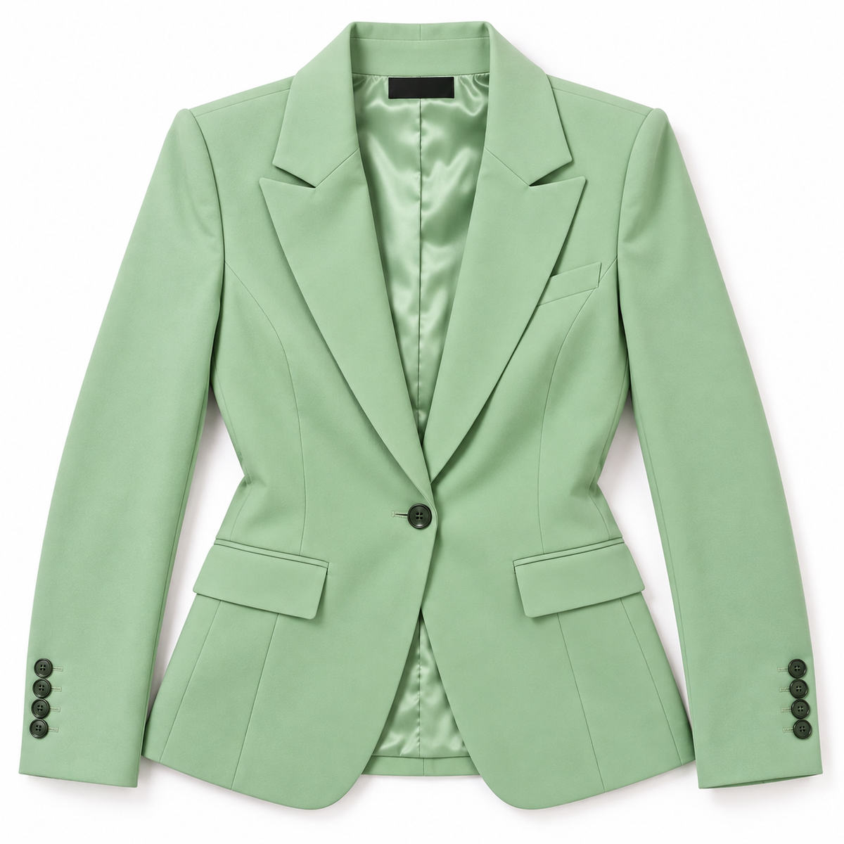 GUALA Women's Mint Green Tailored Hourglass Single-Breasted Blazer