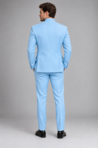 GUALA Sky Blue Tailored Jodhpuri Suit
