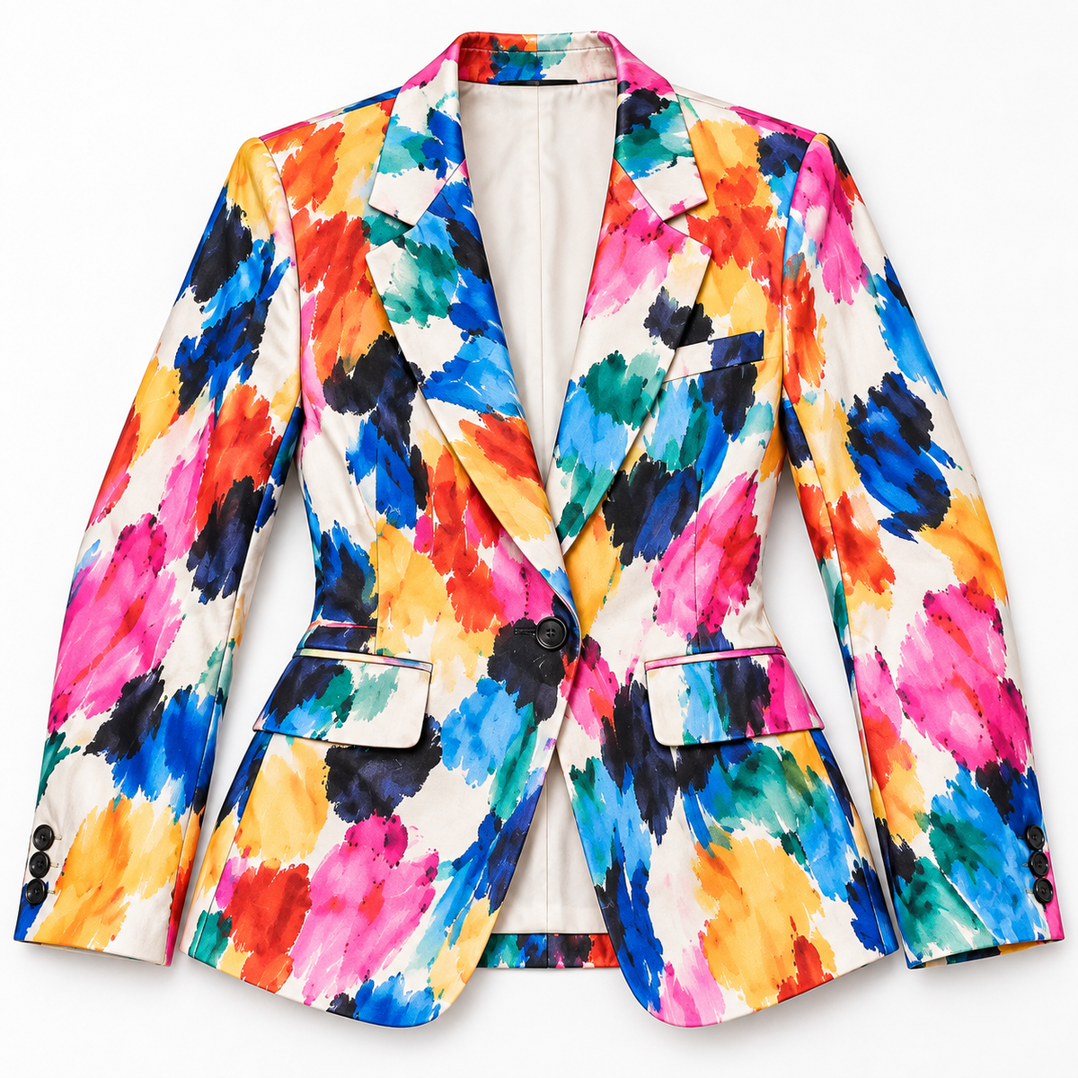 GUALA Women's Vibrant Abstract Painterly Print 2-Piece Blazer Suit