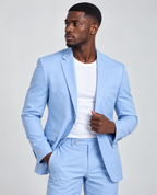 GUALA Men's Royal Ice Blue Modern Slim-Fit Trouser Suit