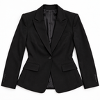 GUALA Women's Royal Black Tailored Blazer & Side-Slit Skirt Set