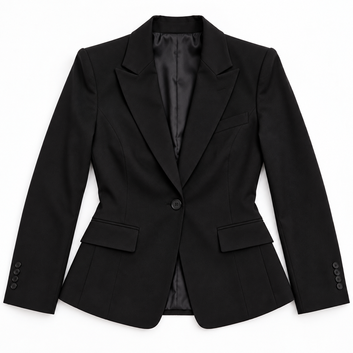 GUALA Women's Royal Black Tailored Blazer & Side-Slit Skirt Set