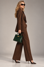 GUALA Women's Chocolate Brown 3-Piece Bespoke Trouser Suit