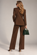GUALA Women's Chocolate Brown 3-Piece Bespoke Trouser Suit