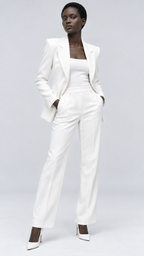 GUALA Women's Royal Off-White Monochromatic Power Trouser Suit