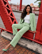 GUALA Women's Mint Green Tailored Hourglass Single-Breasted Blazer