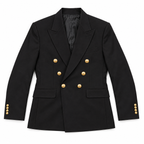 GUALA Men's Classic Black Double-Breasted Men's Suit Set