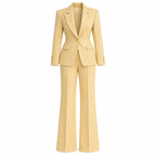 GUALA Women's Diamond Embellished Pastel Yellow 3-Piece Suit