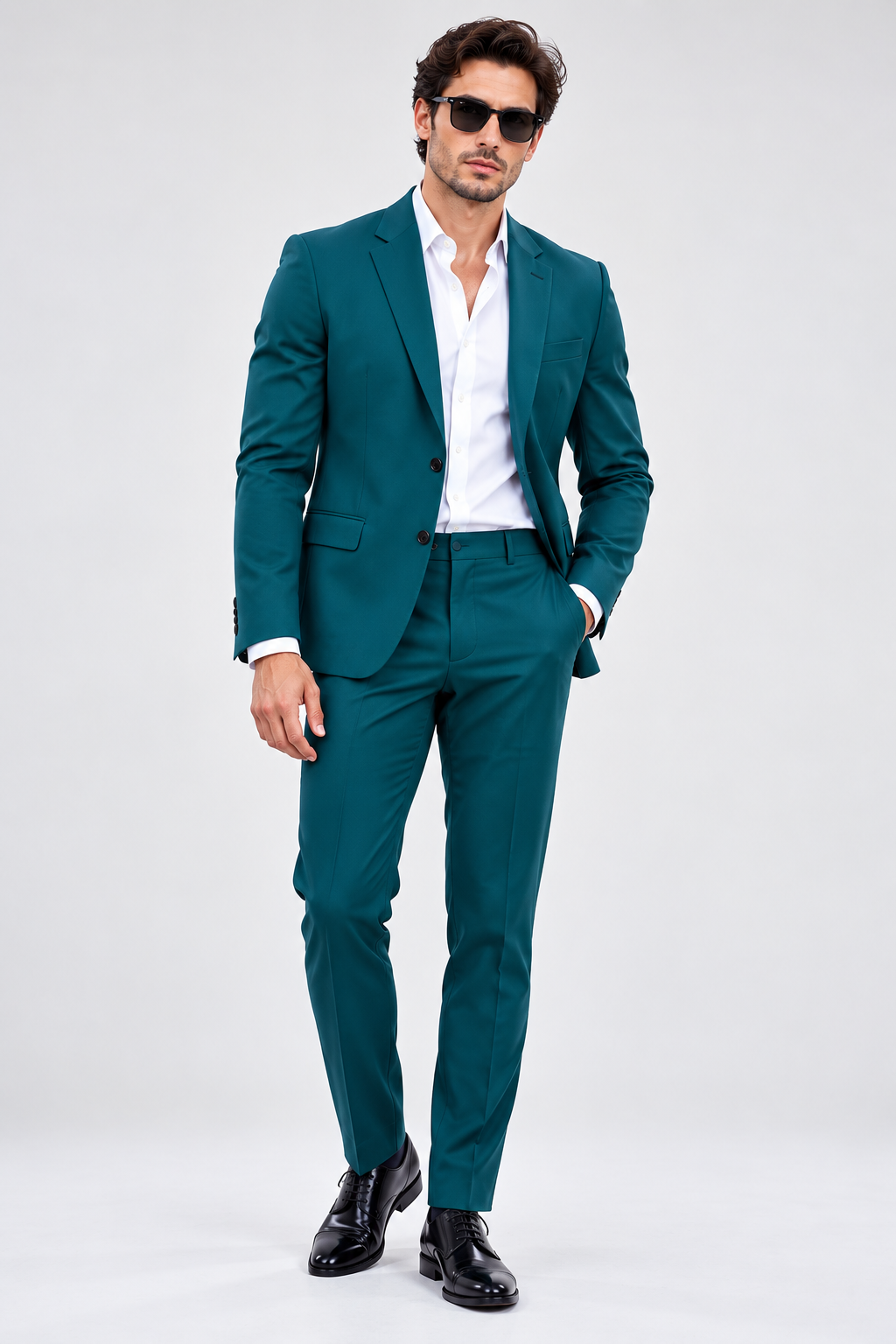 GUALA® Men's Teal Single-Breasted Tailored Blazer