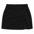 GUALA Women's Royal Black Tailored Blazer & Side-Slit Skirt Set