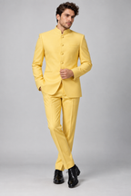 GUALA Golden Yellow Tailored Jodhpuri Suit