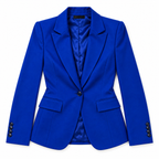 GUALA Women's Royal Blue Tailored Hourglass Single-Breasted Blazer