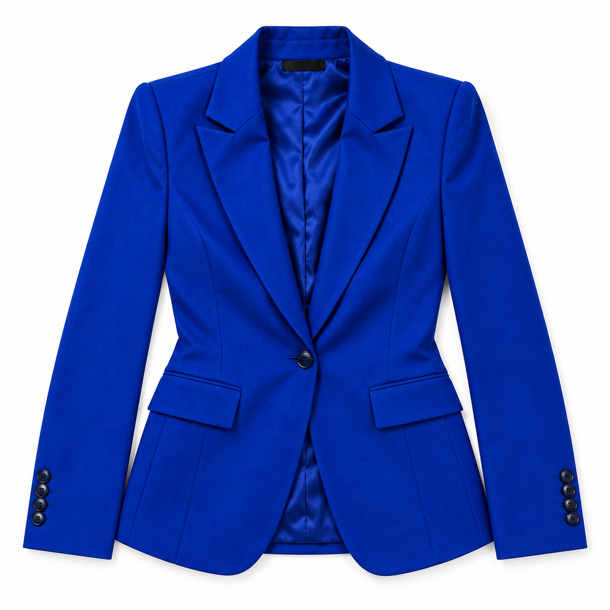 GUALA Women's Royal Blue Tailored Hourglass Single-Breasted Blazer
