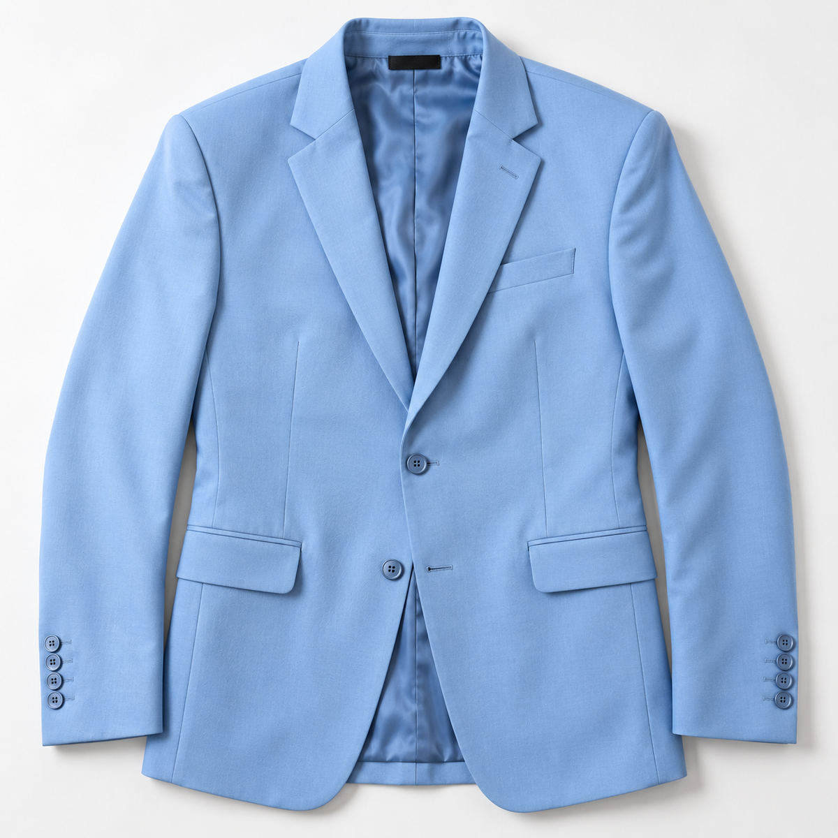 GUALA Men's Royal Ice Blue Modern Slim-Fit Trouser Suit
