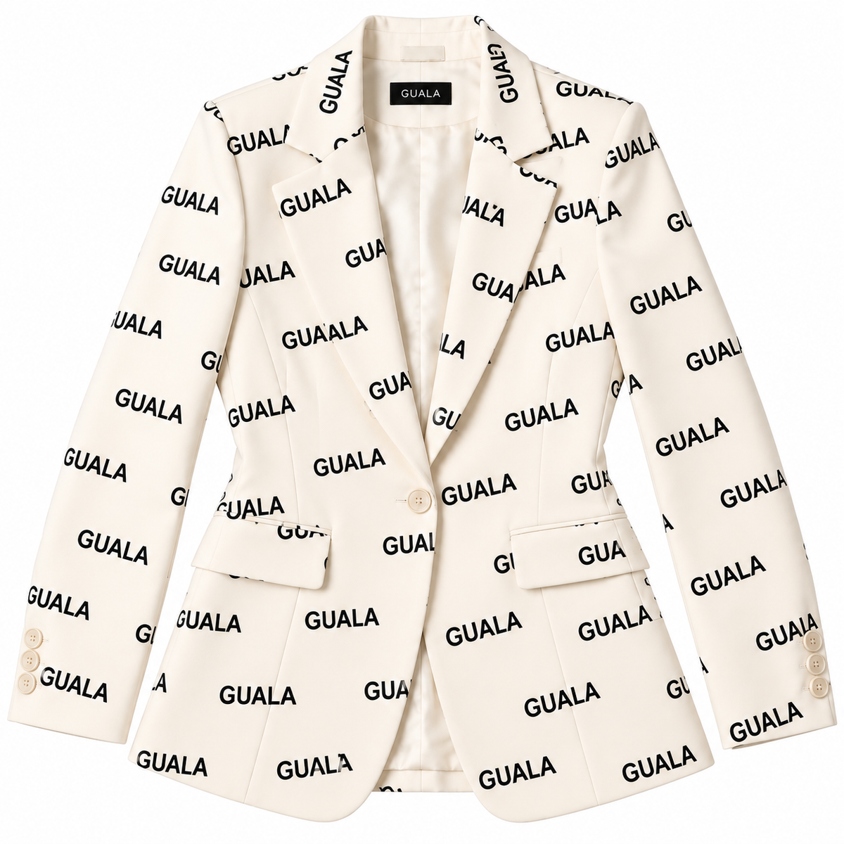 GUALA Ivory Monogram Printed Women's Blazer | Limited Edition
