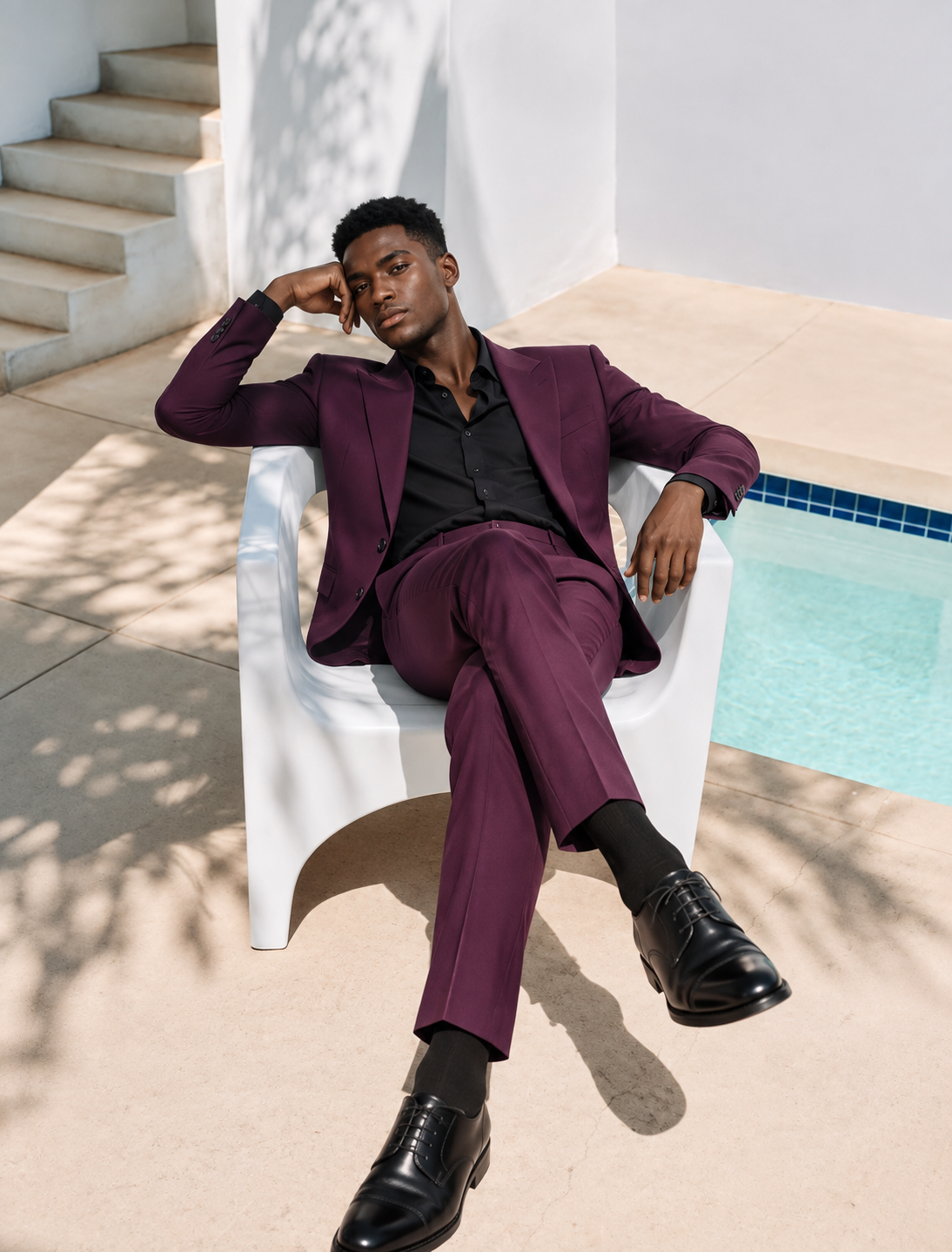 Guala Men’s Deep Plum Tailored Suit Blazer