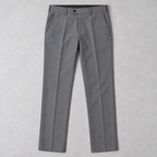 GUALA Men's Light Grey Slim Fit Trousers
