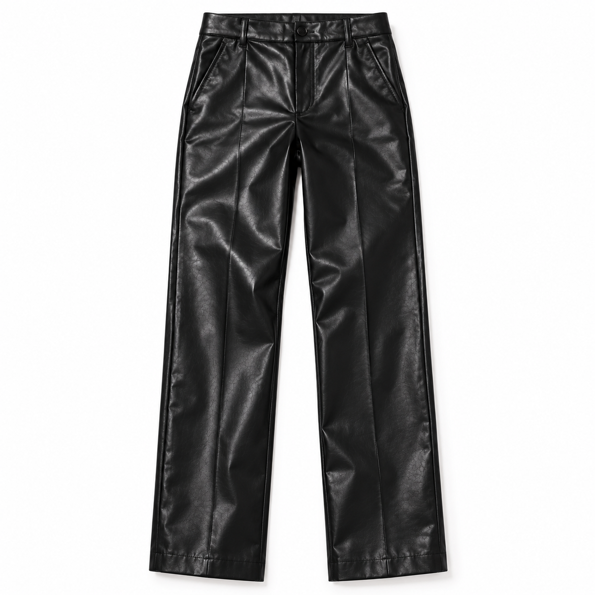 GUALA® Women's Executive Black Tailored Leather 2-Piece Suit Set