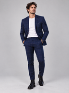 GUALA Men's Navy Blue Windowpane Tailored Blazer