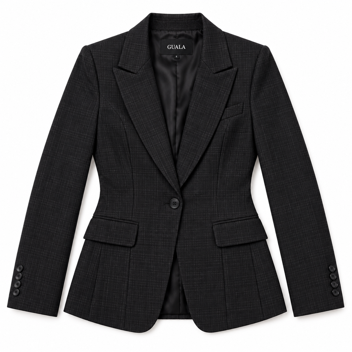 GUALA Women's Charcoal Plaid 5-Piece  Power Suit Set | Full Ensemble