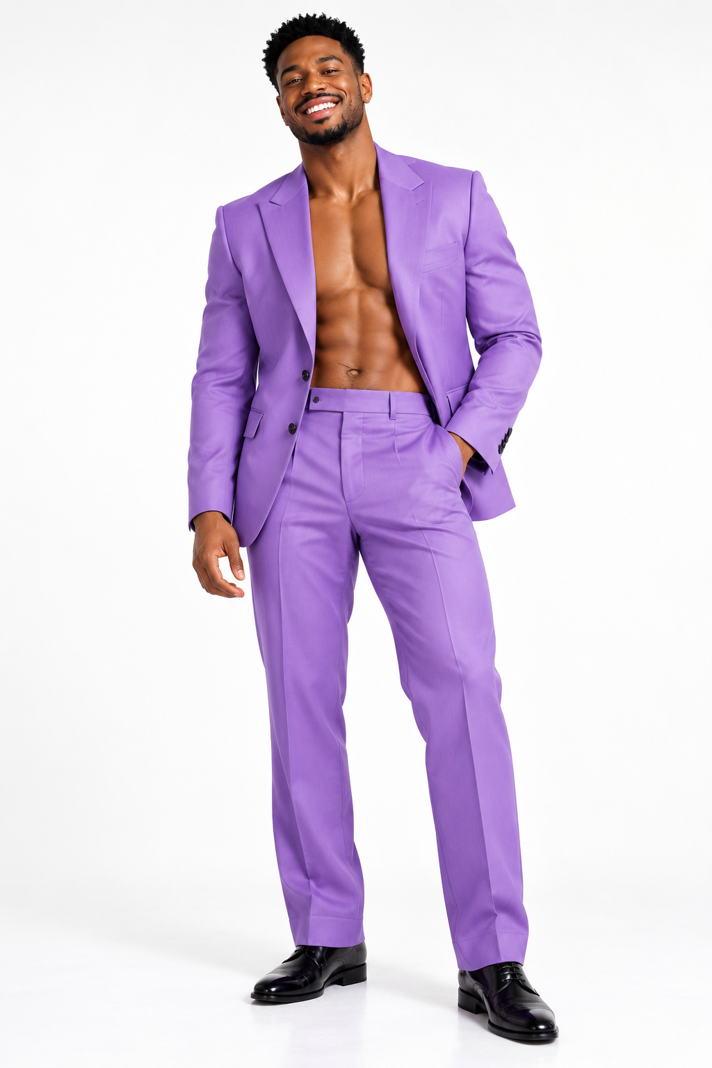 GUALA® Men's Voilet Colour Tailored Single-Breasted Blazer