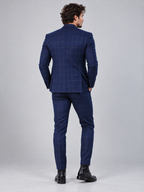 GUALA Men's Navy Blue Windowpane Tailored Blazer