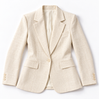 GUALA® Women's Pure Linen Off-White Tailored Single-Breasted Blazer