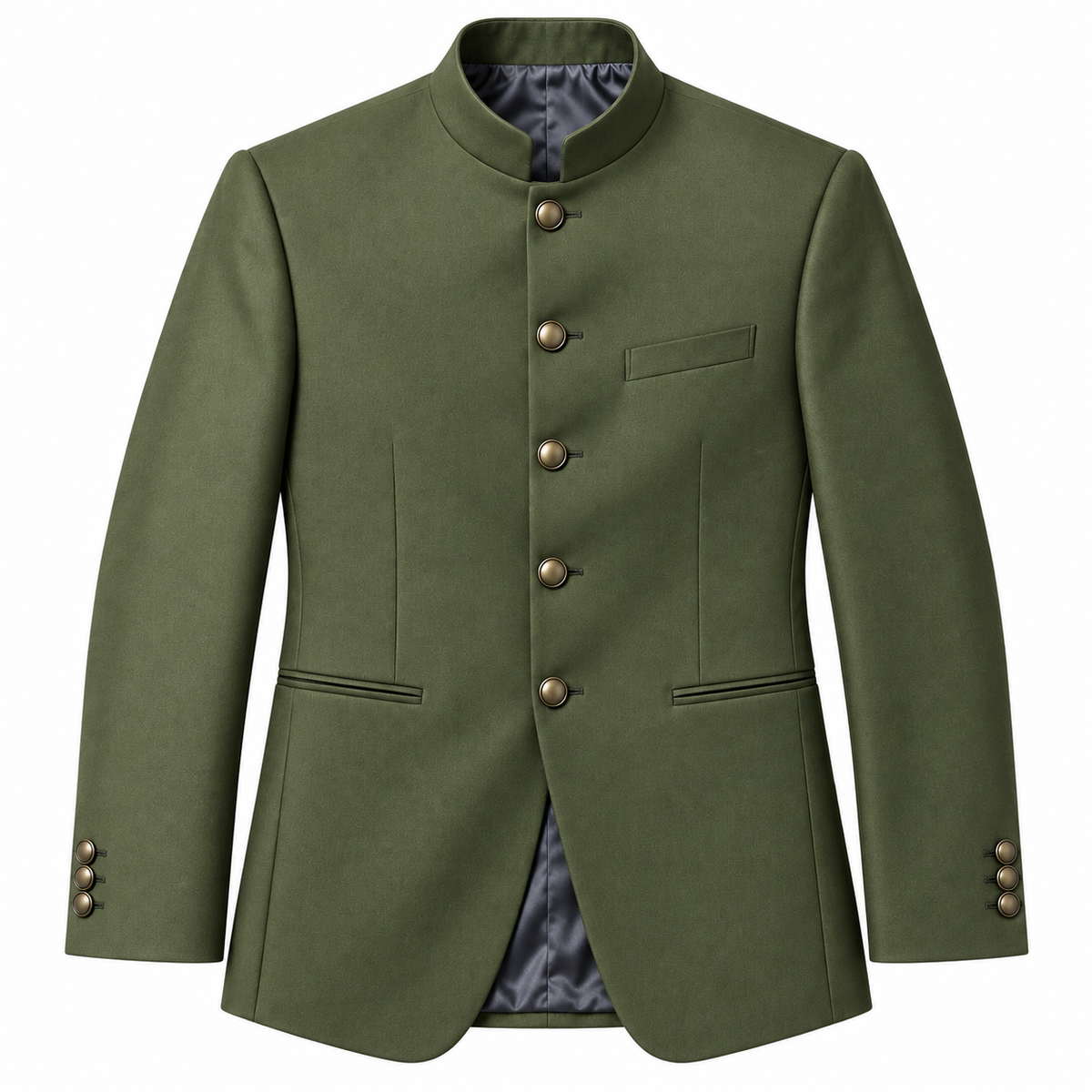 GUALA Olive Green Tailored Jodhpuri Suit