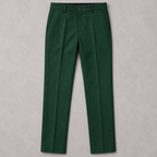 GUALA Men's Emerald Green Slim Fit  Trousers