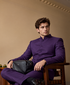 GUALA Royal Purple Tailored Jodhpuri Suit