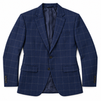 GUALA Men's Navy Blue Windowpane Tailored Blazer