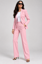 GUALA Women's Light Pink Wide-Leg  Trousers