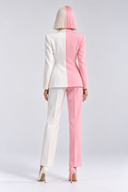GUALA Women's Dual-Tone Pink & White Tailored Blazer Suit Set