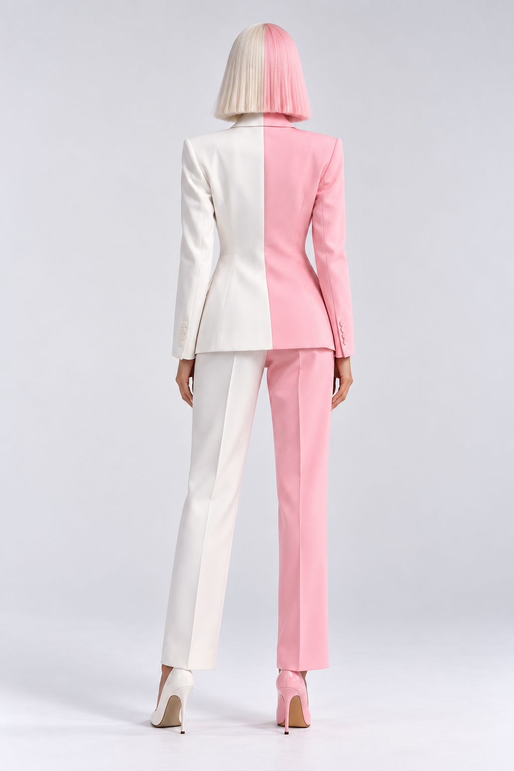 GUALA Women's Dual-Tone Pink & White Tailored Blazer Suit Set
