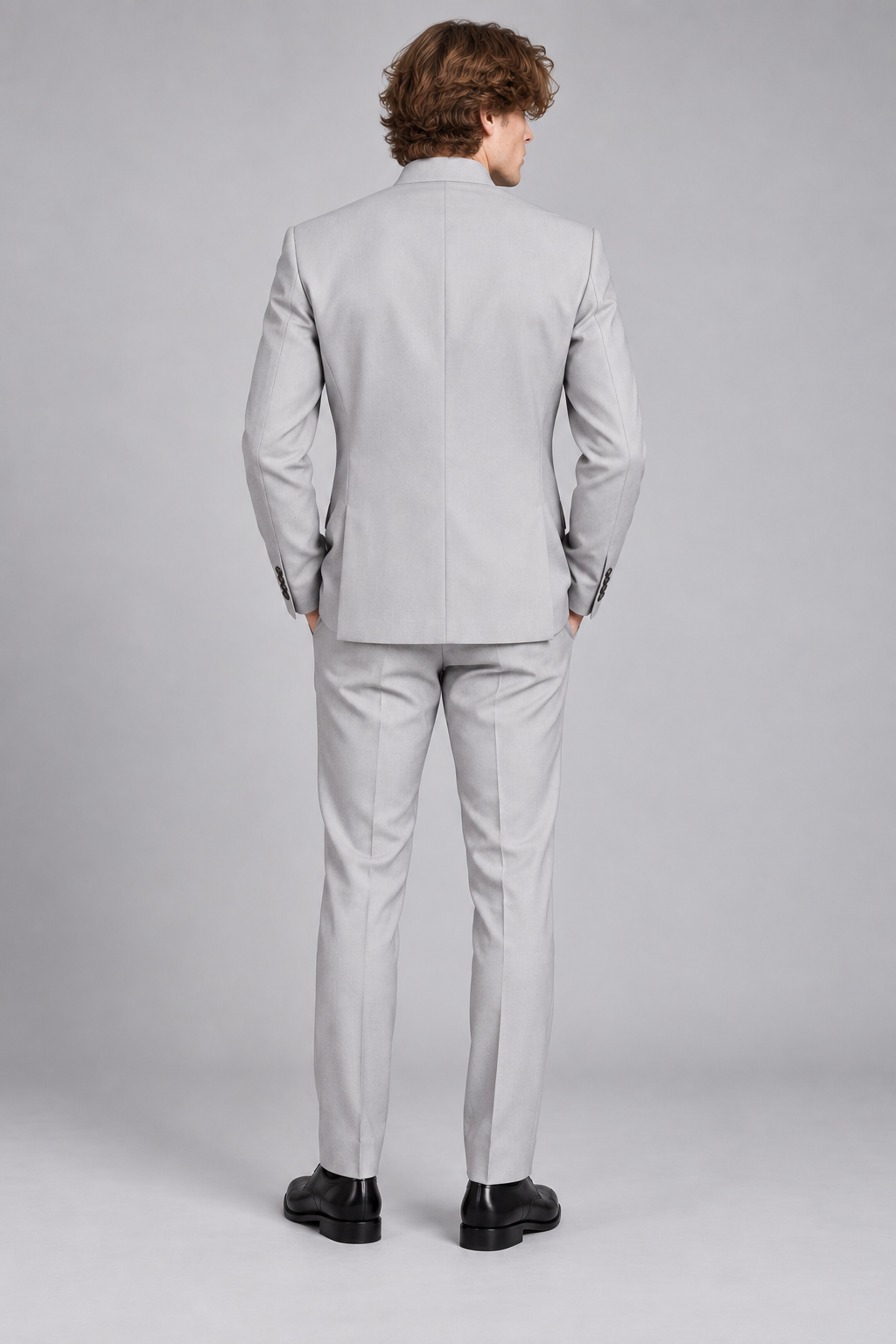GUALA Light Grey Tailored Jodhpuri Suit